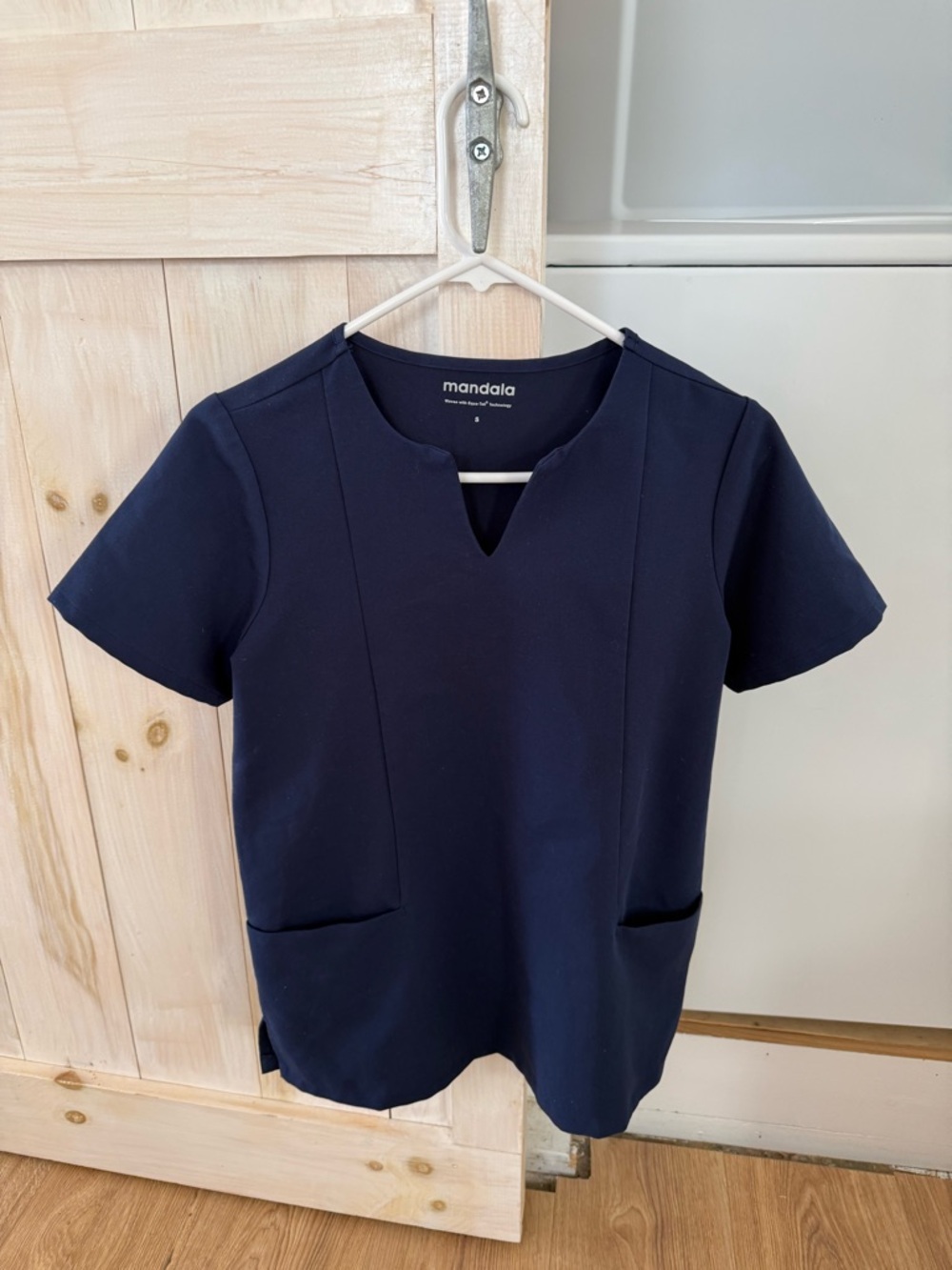 Mandala Navy Blue Scrub Top